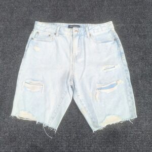 Aeropostale Denim Loose Shorts Ripped Distressed Light Wash Cut Off Mens Size 30